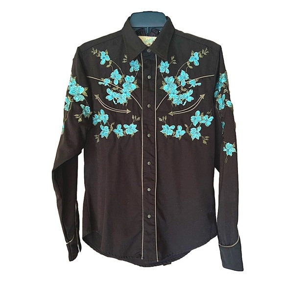 Roper Tops - Copy - VINTAGE Roper western shirt with embroidered flowers